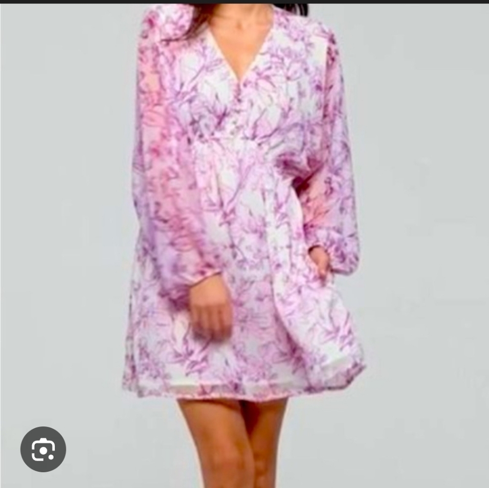 a new day Lavender Floral Long Sleeve Dress